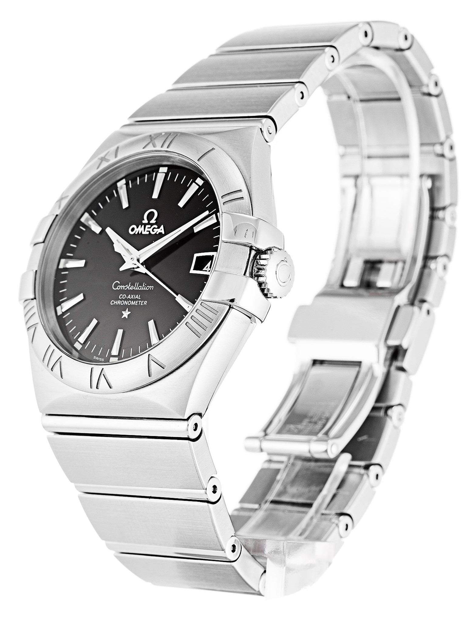 Replica Omega Constellation Black Dial Stick Markers 123.10.35.20.01.001 35MM