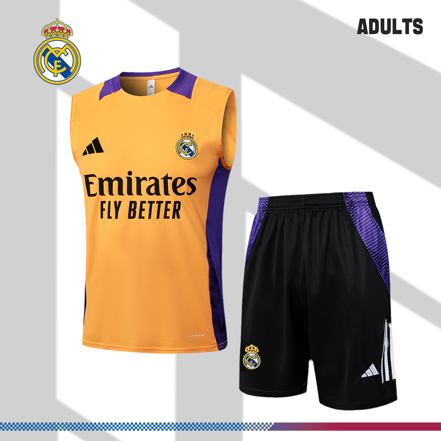 2024/2025 Real Madrid orange adult vest training suit (Adult Kit)