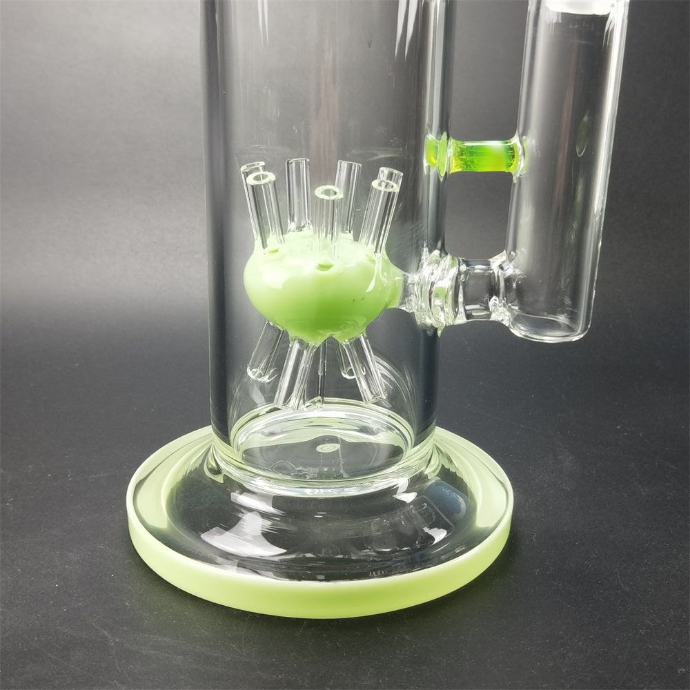 13 Straight Sprinkler Perc Glass Bong