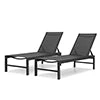 Magshion Set of 2 Patio Lounge Chairs with Adjustable Backrest, Pool Recliner Outdoor Chaise with Aluminum Frame for Beach Backyard Garden, Grey