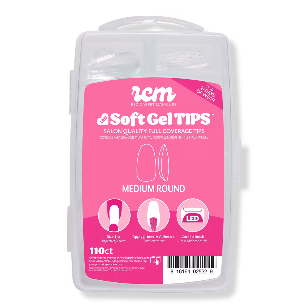 Red Carpet Manicure  LED Soft Gel Medium Round Nail Tips