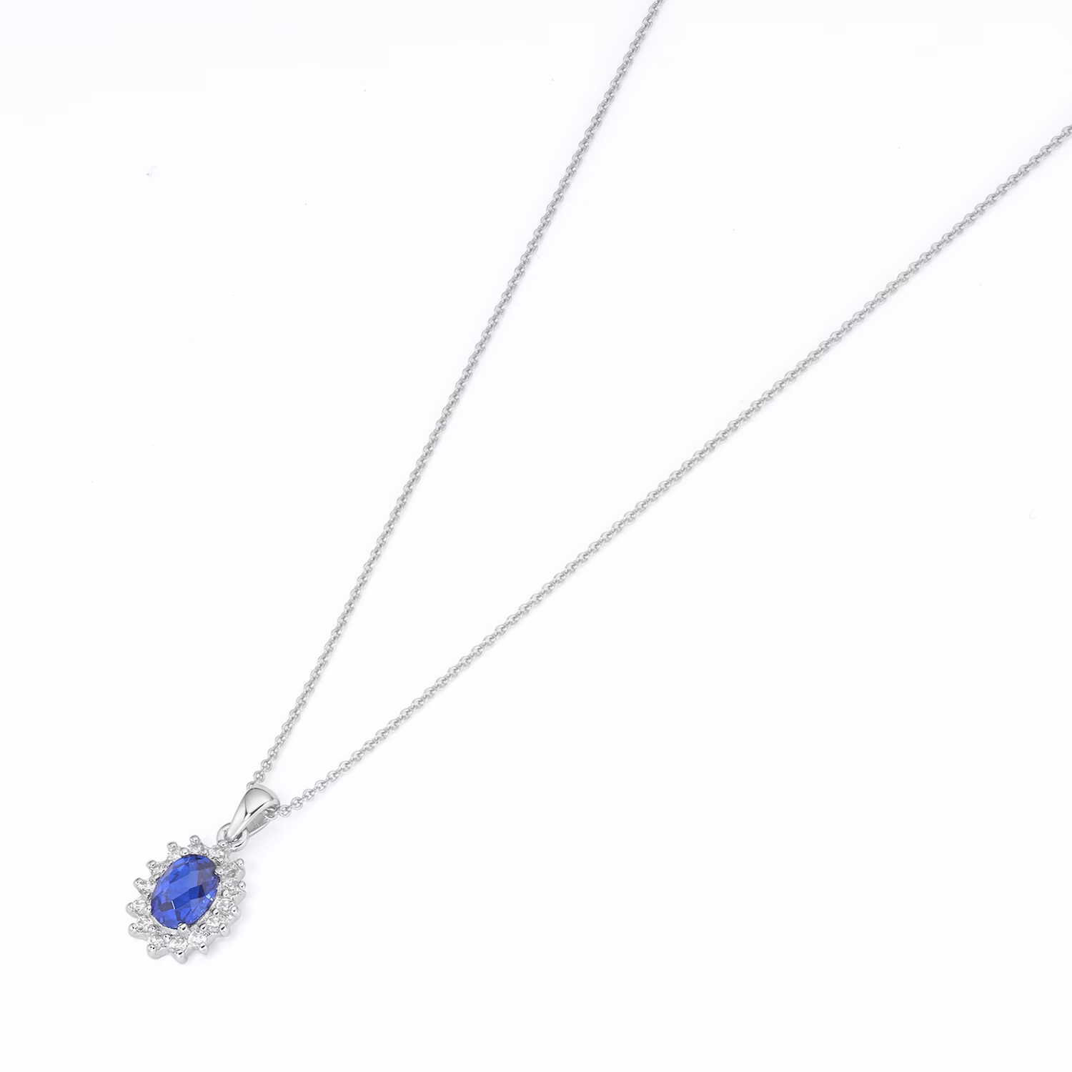 Kette farbiger Stein und Zirkonia Steine, Silber 925