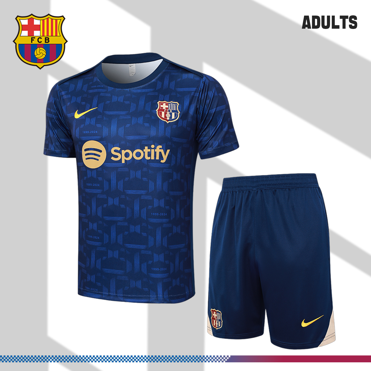 2024/2025 Barcelona Royal Blue Adult Short Sleeve Training Jersey (Adult Kit)