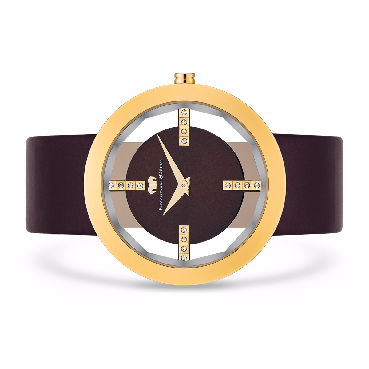 Armband-Uhr Lucrezia aus Echtleder in Dunkelbraun