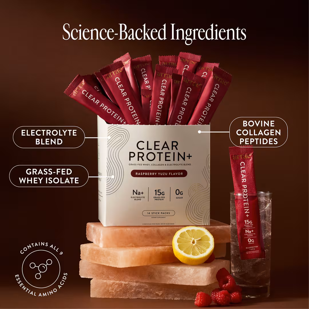 arrae  Clear Protein+: Protein, Collagen & Electrolyte Drink Mix