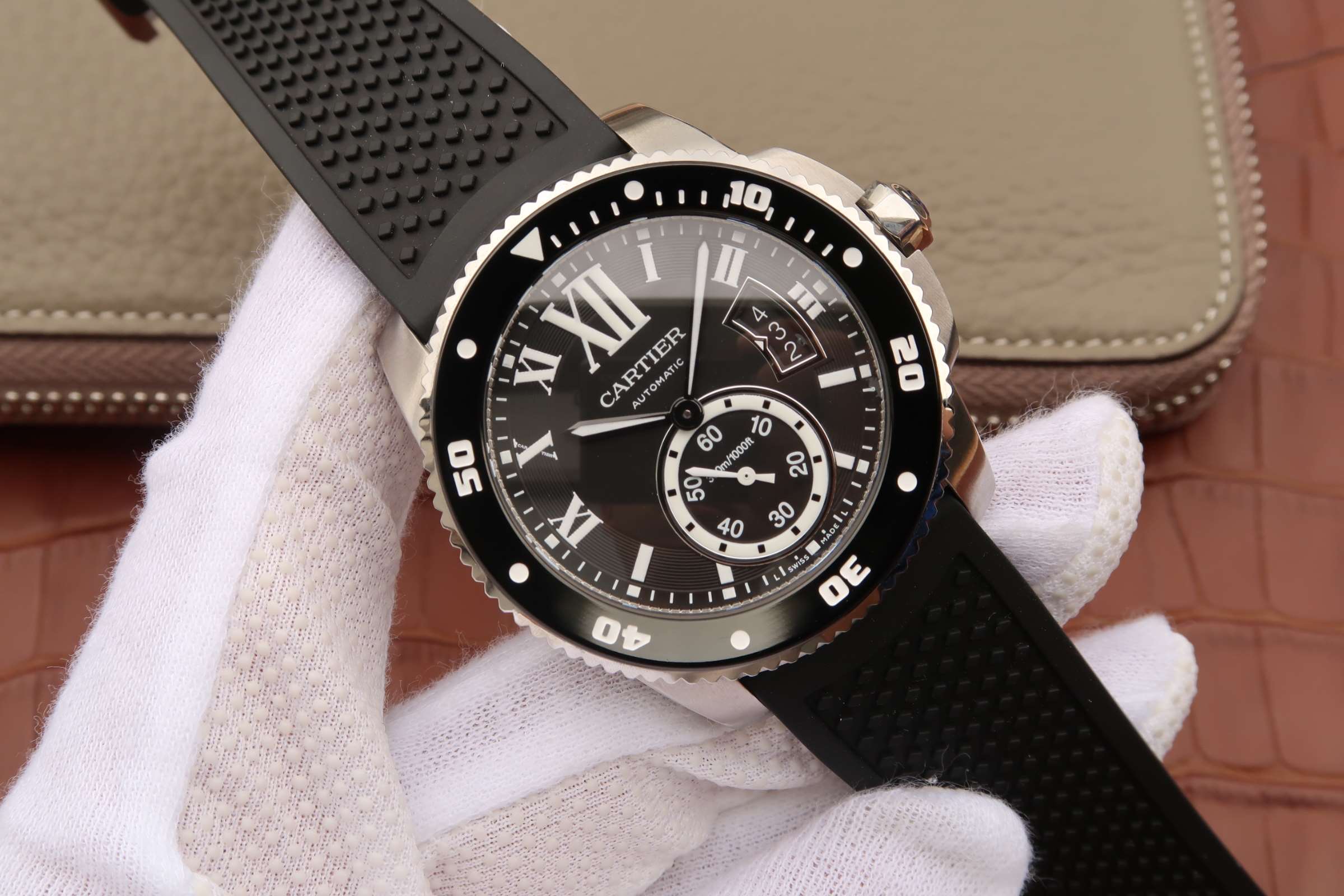 Cartier Watch CALIBRE DIVER 42 AUTOMATIC STEEL CASE BLACK DIAL