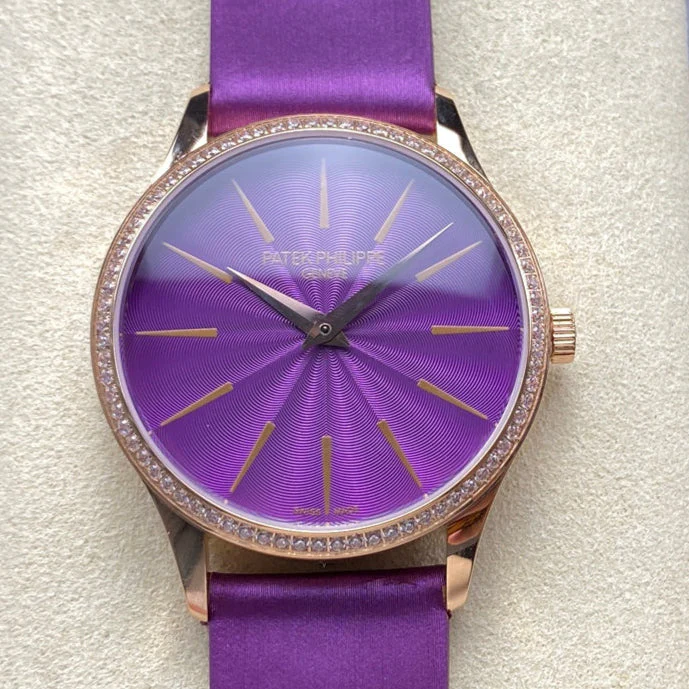 PATEK Watch Calatrava 35mm Pink Gold Purple Dial
