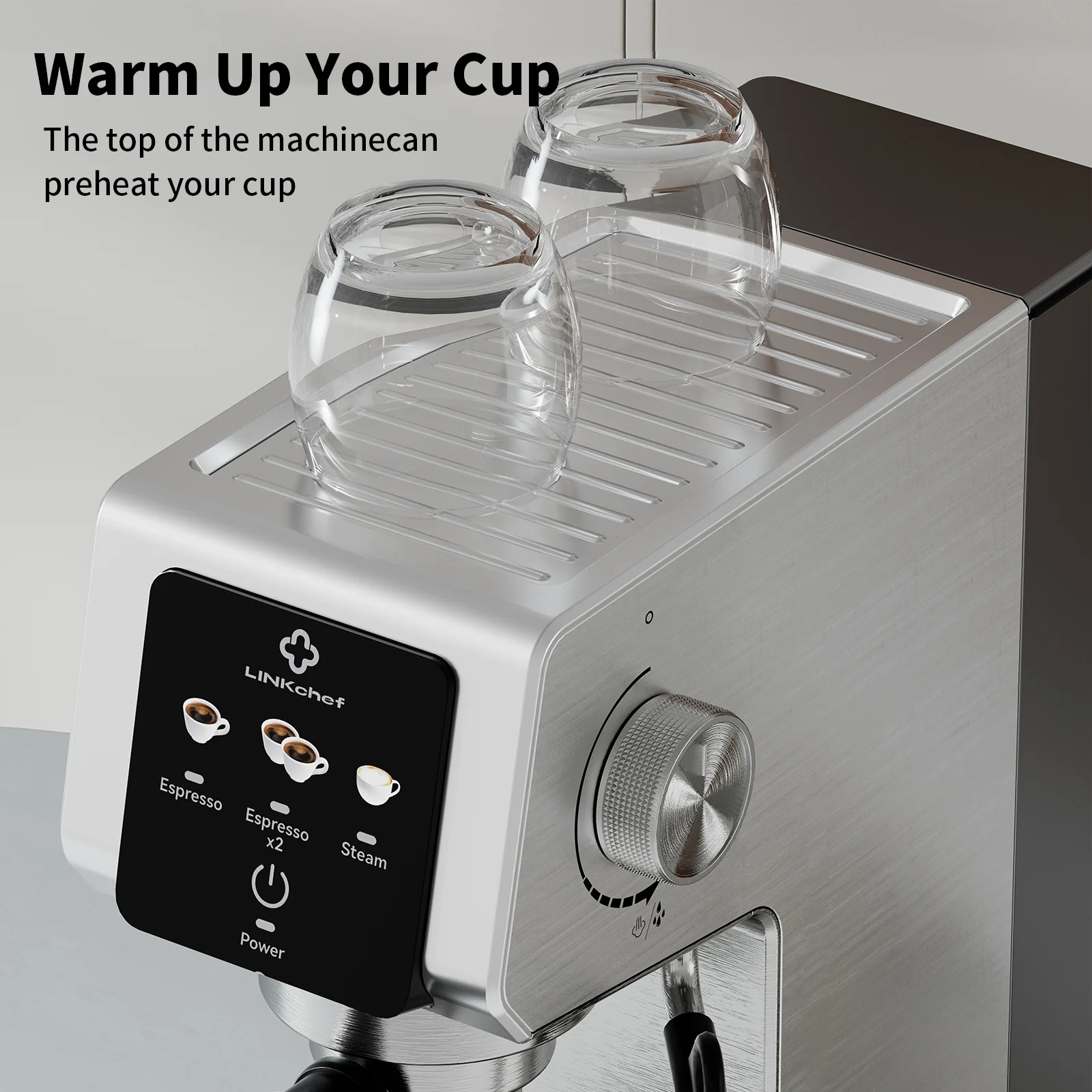 LINKChef Espresso Machine 20 Bar, Professional Espresso Maker with Milk Frother Steam Wand