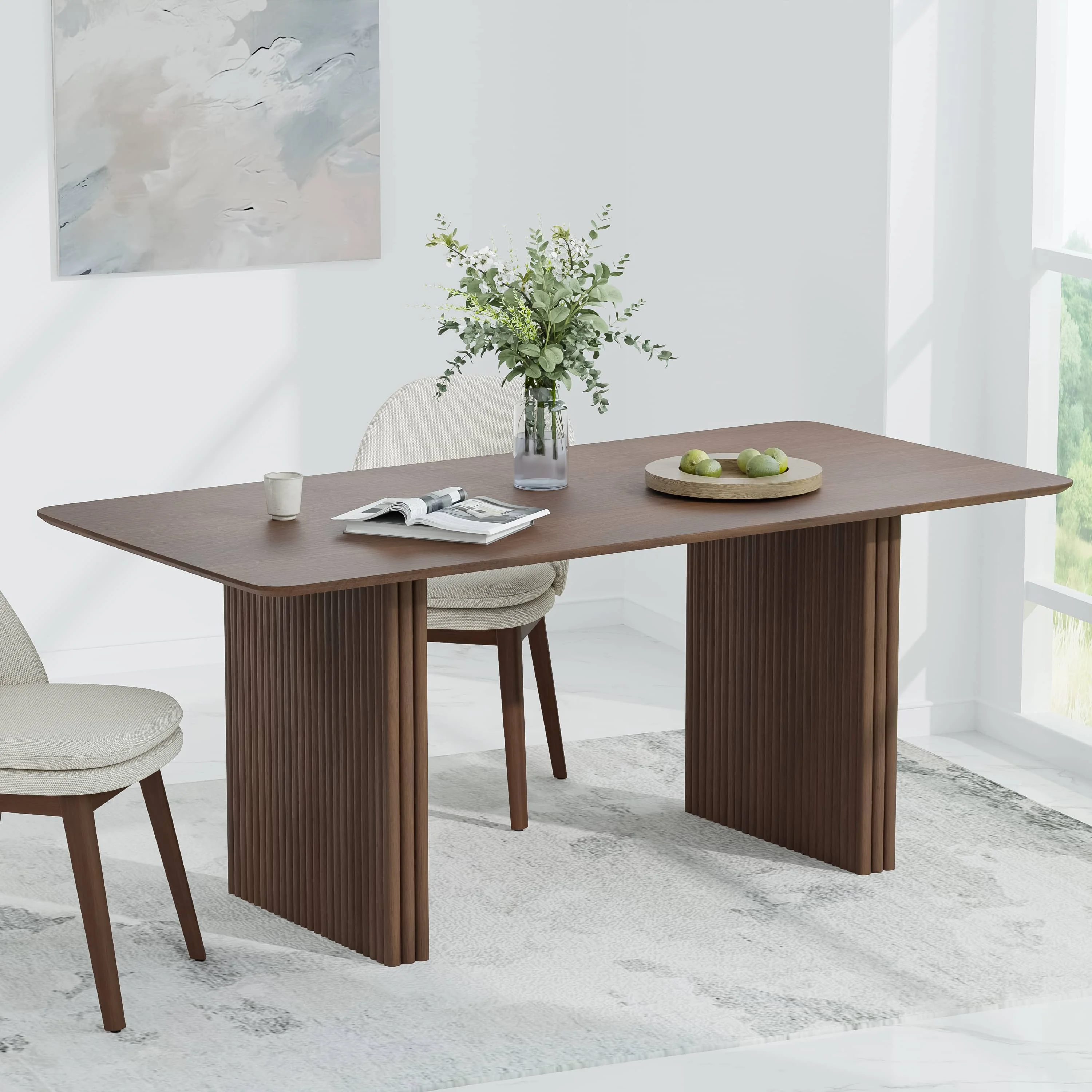 Dovelina 67" Rectangular Dining Table for 6, Walnut