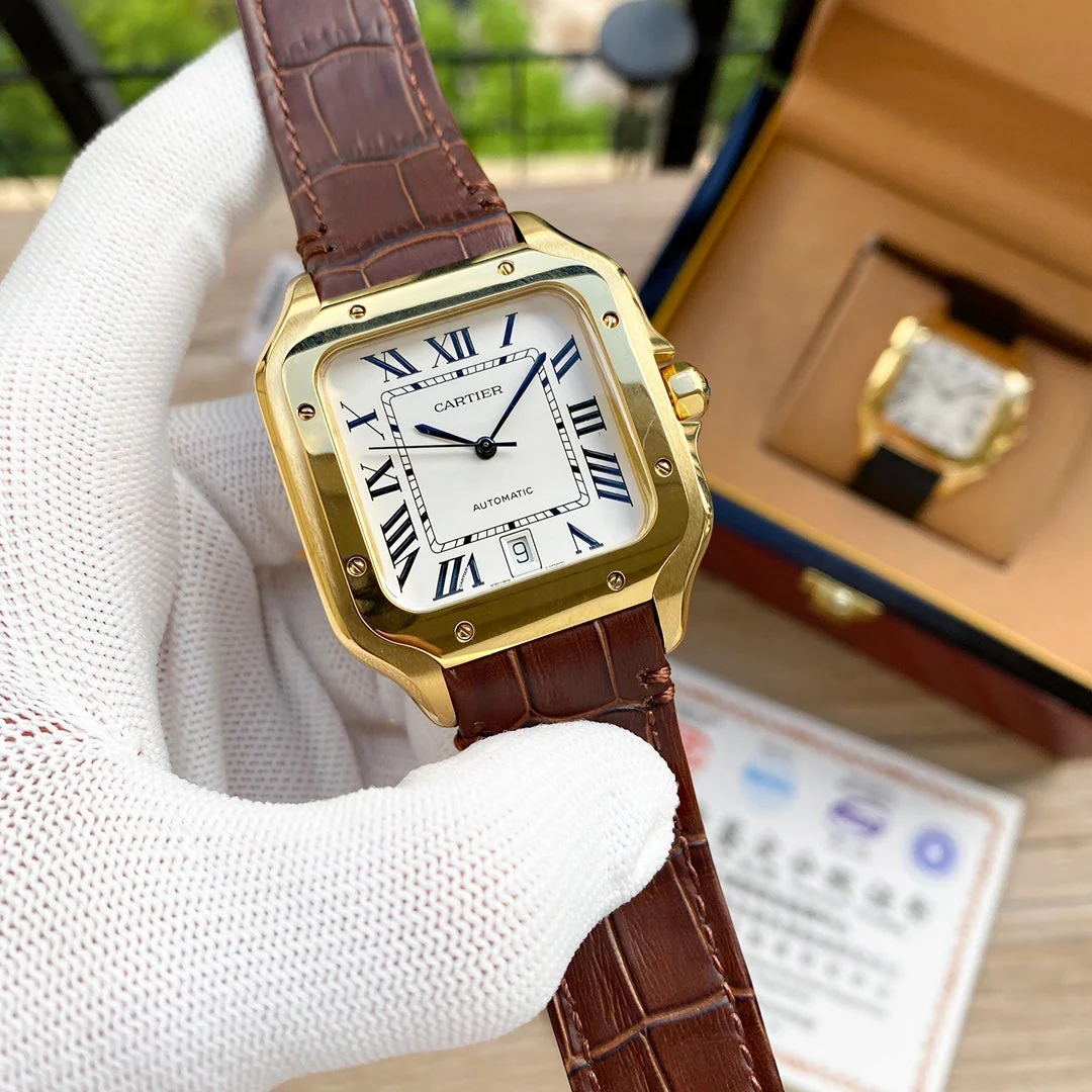 Cartier Watch SANTOS 38MM GOLD CASE AUTOMATIC LEATHER
