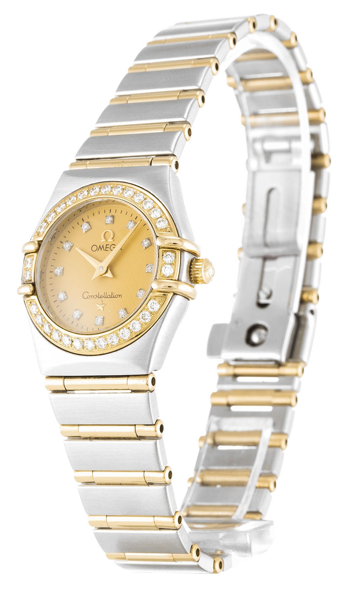 Replica Omega Constellation Mini Yellow Gold Dial Diamond Markers Lady 1267.15.00 22.5MM