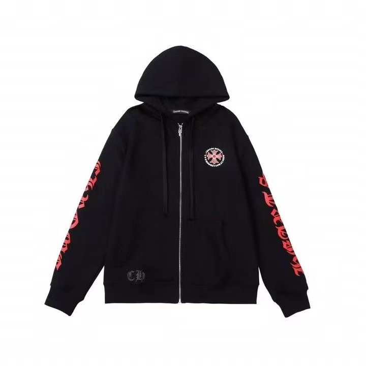 1:1 High street printed cross-shaped horse hoof Sanskrit hooded pullover with zipper vest