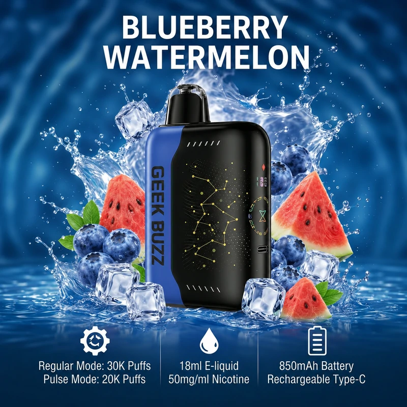 GEEK BUZZ Blueberry-watermelon 25K-30K Puffs