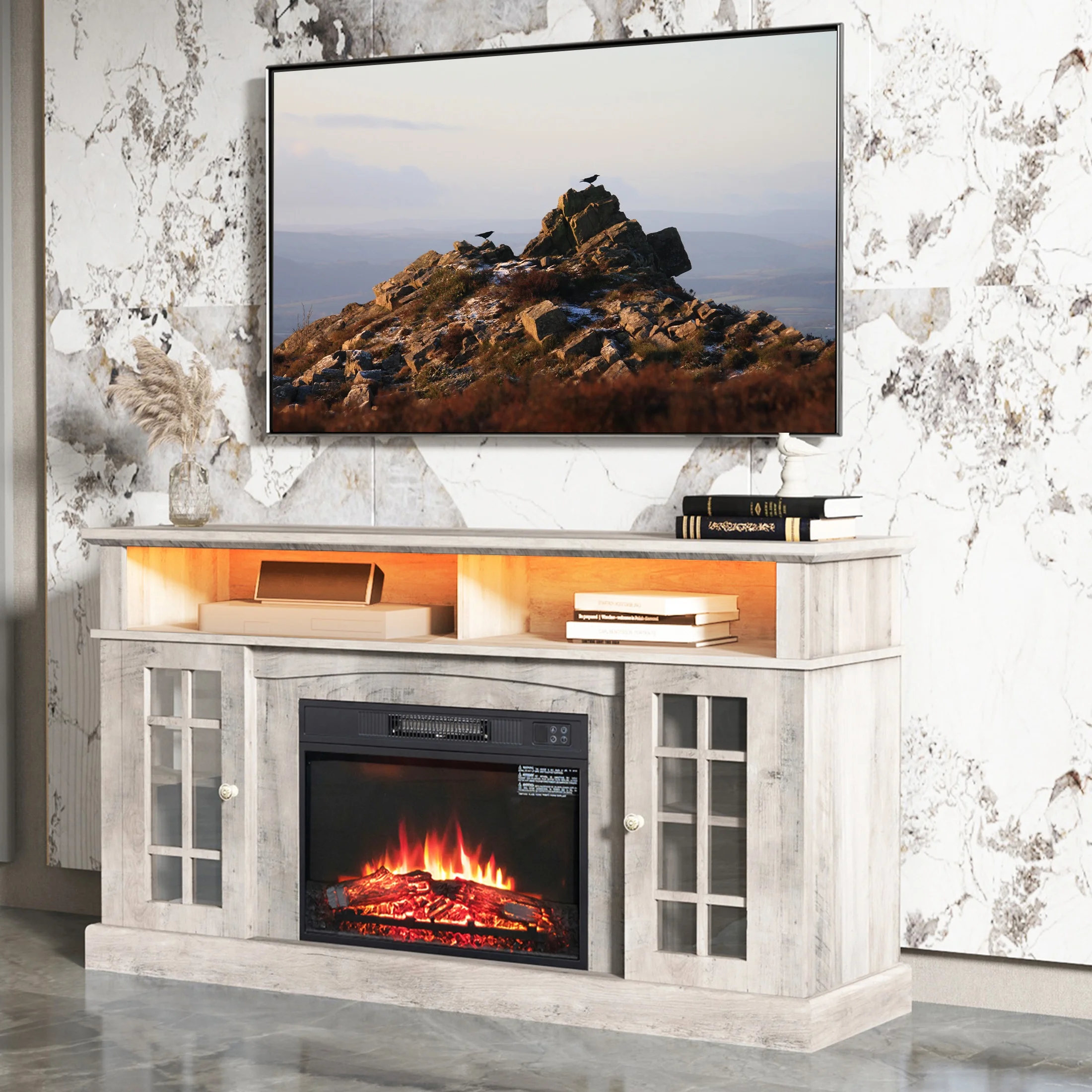 Electric Fireplace TV Stand for 65