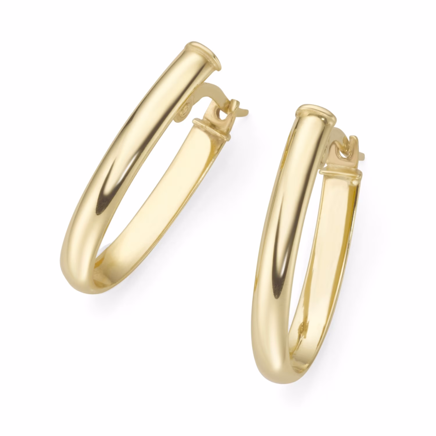 Creolen ovale Form, glänzend, Gold 375