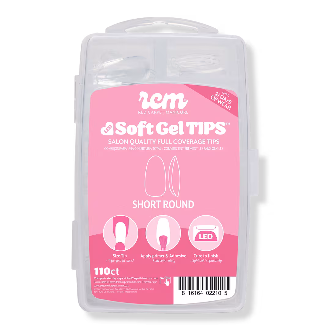 Red Carpet Manicure  LED Soft Gel Short Oval Nail Tips