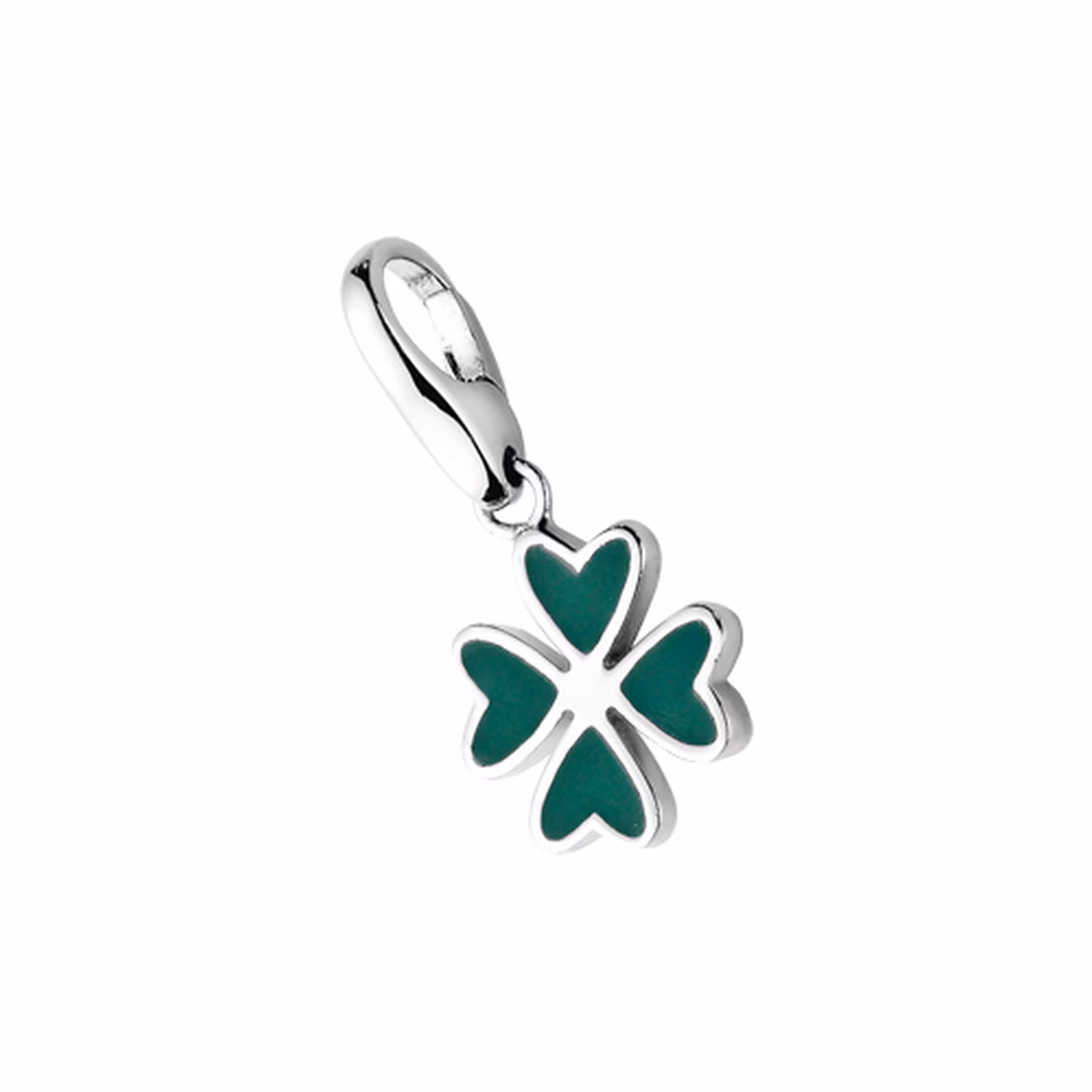 Charm Kleeblatt grün, Silber 925