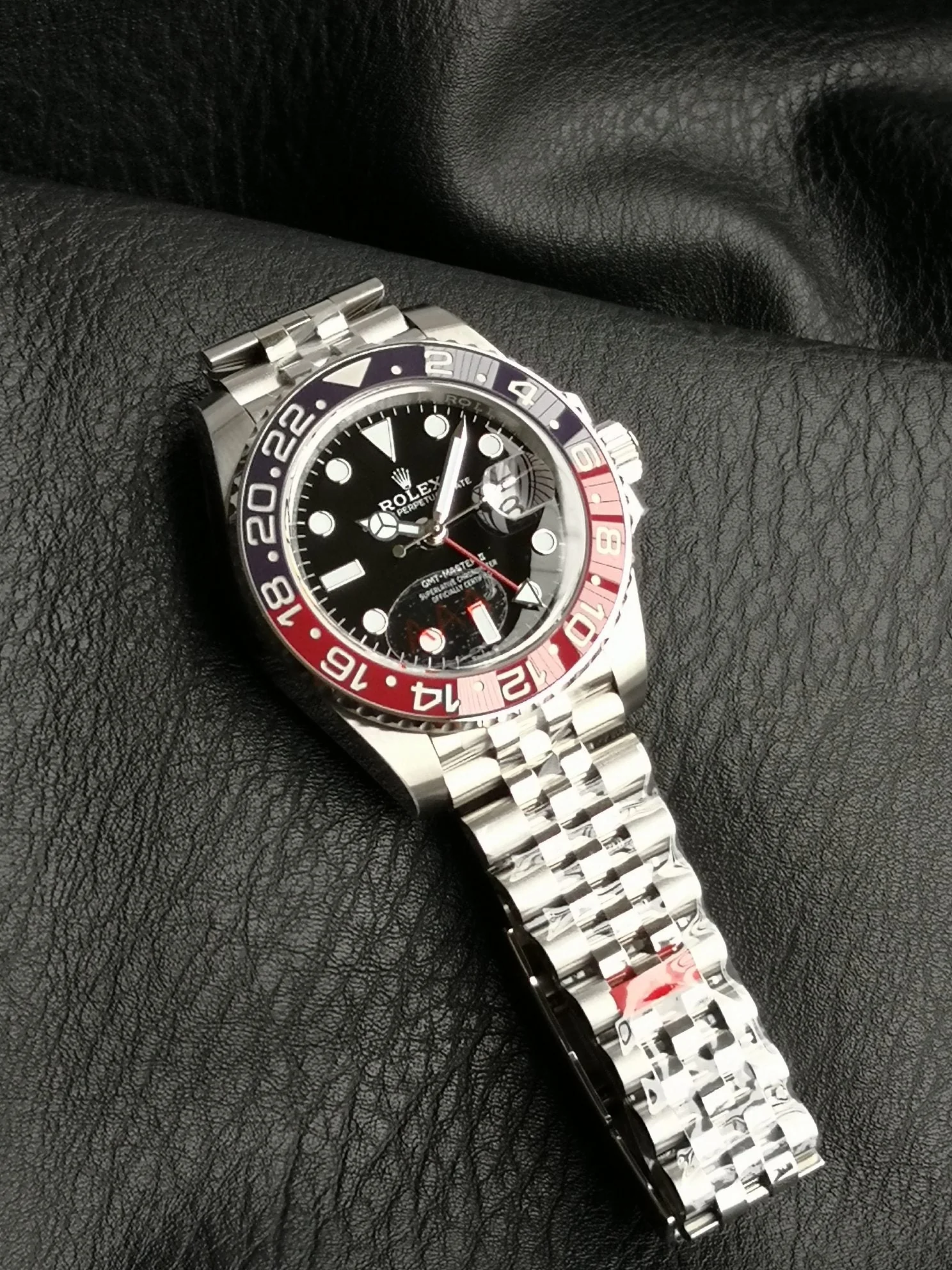Rolex Watch GMT Master 40mm Silver Black Dial