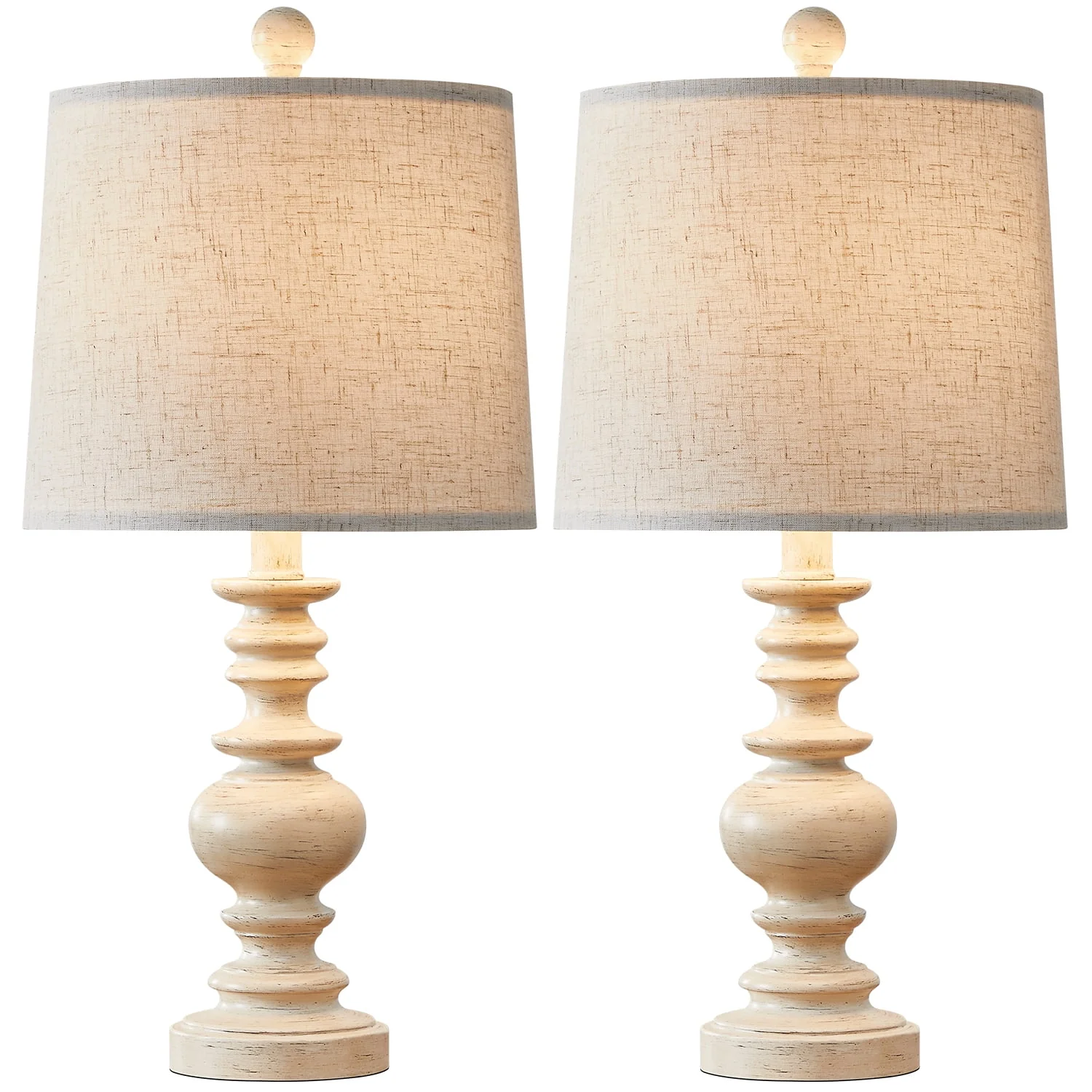 Oneach Resin Table Lamps Set of 2 20.5" Traditional Nightstand Lamps for Bedroom Living Room