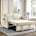 KINFFICT Small Sofa Bed, Modern Sofa Sleeper with Pull Out Bed, Upholstered Chenille Loveseat Sleeper for Living Room, Gray