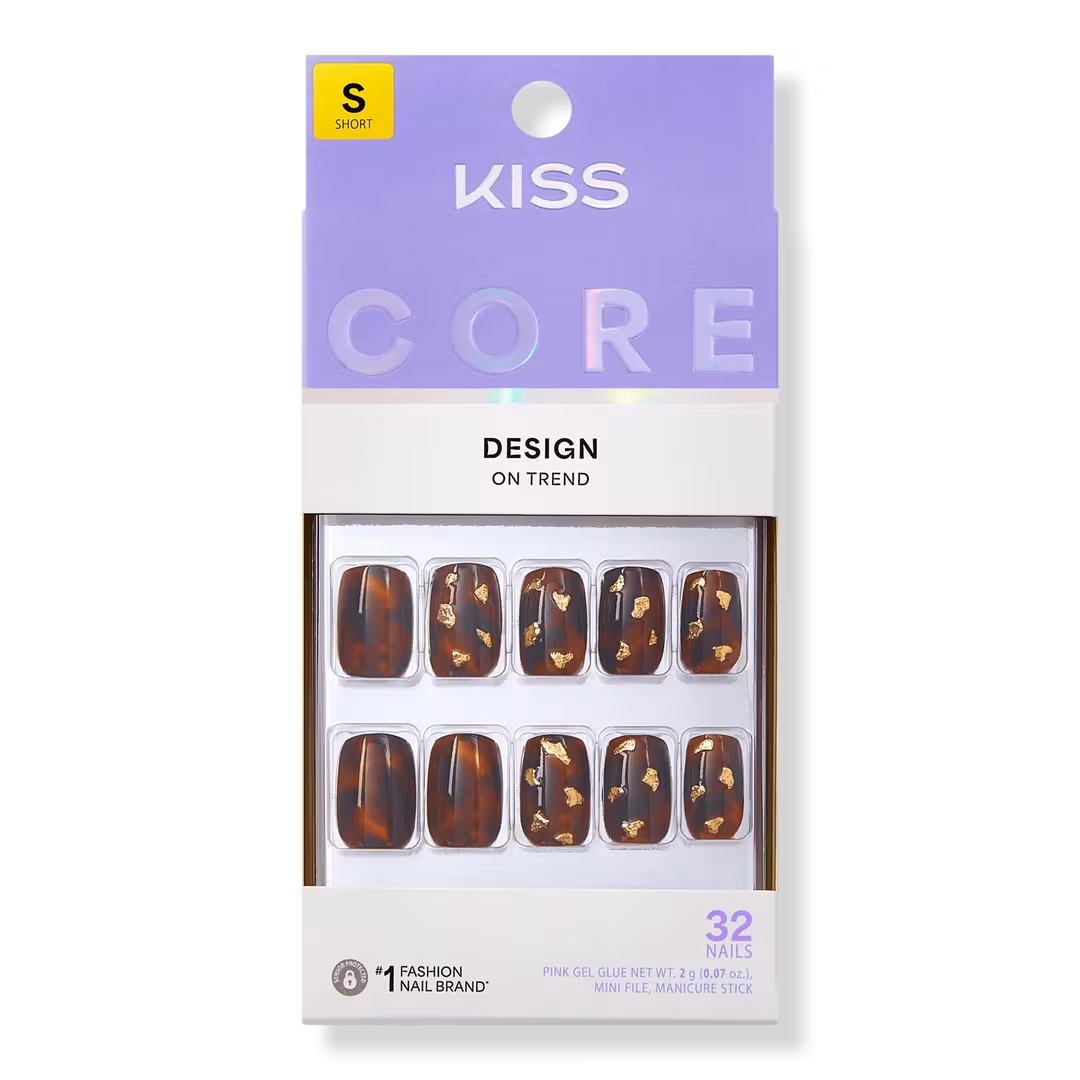 Kiss  Core Design Short Squoval Press On Nails, Your Time