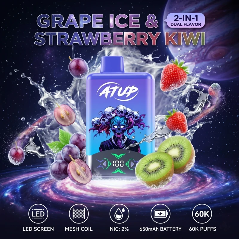 ATUP 2 in 1 60K  - grape ice & strawberry kiwi