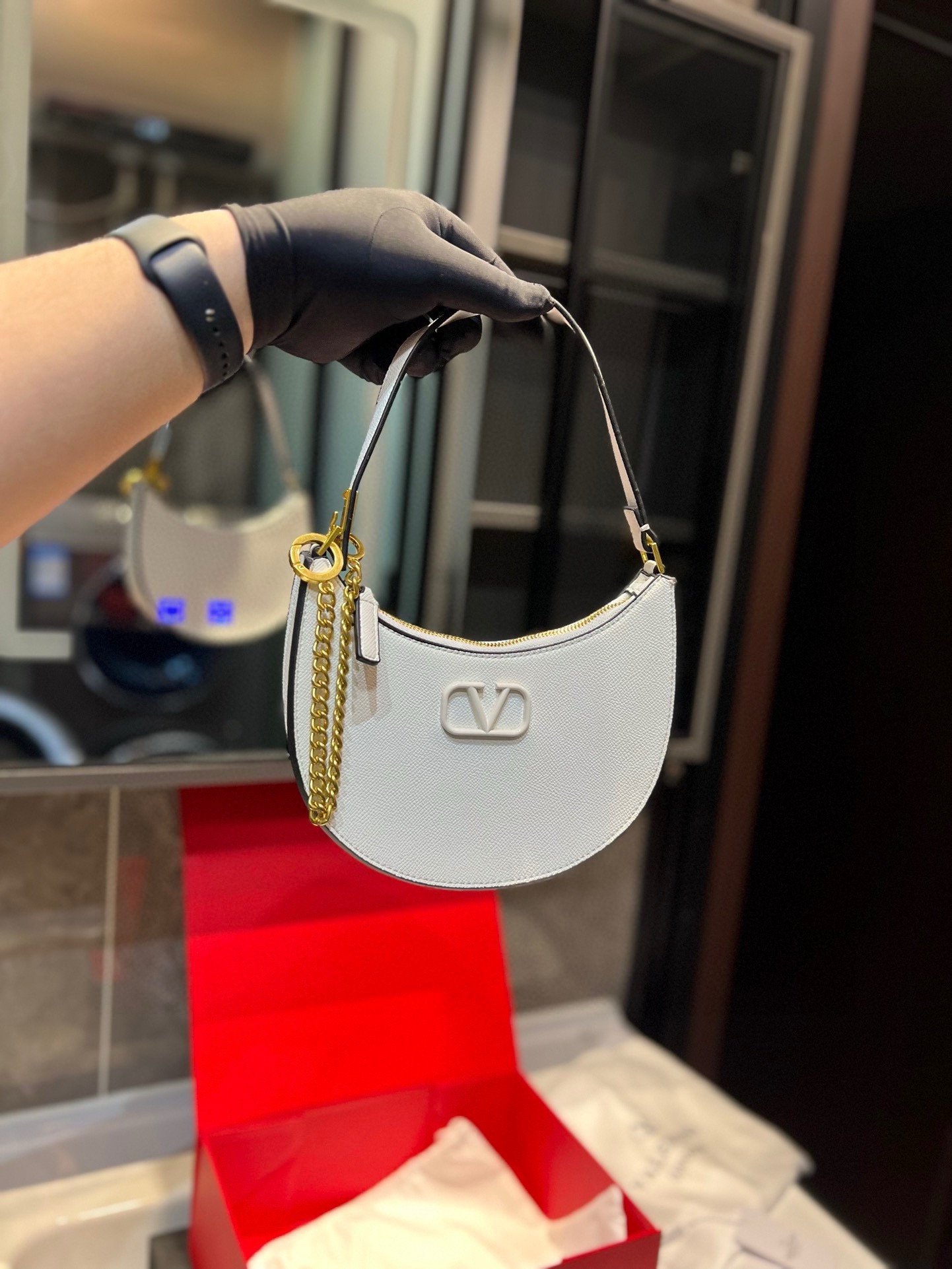 Valentino Garavani VLogo Moon Stamped Shoulder Bag