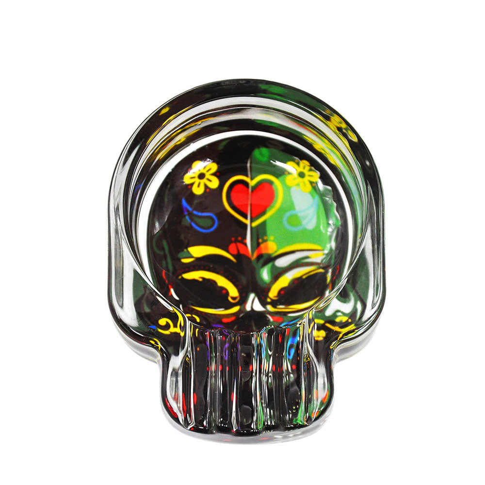 Skull Glass Cigarette Ashtray (Random Pattern)