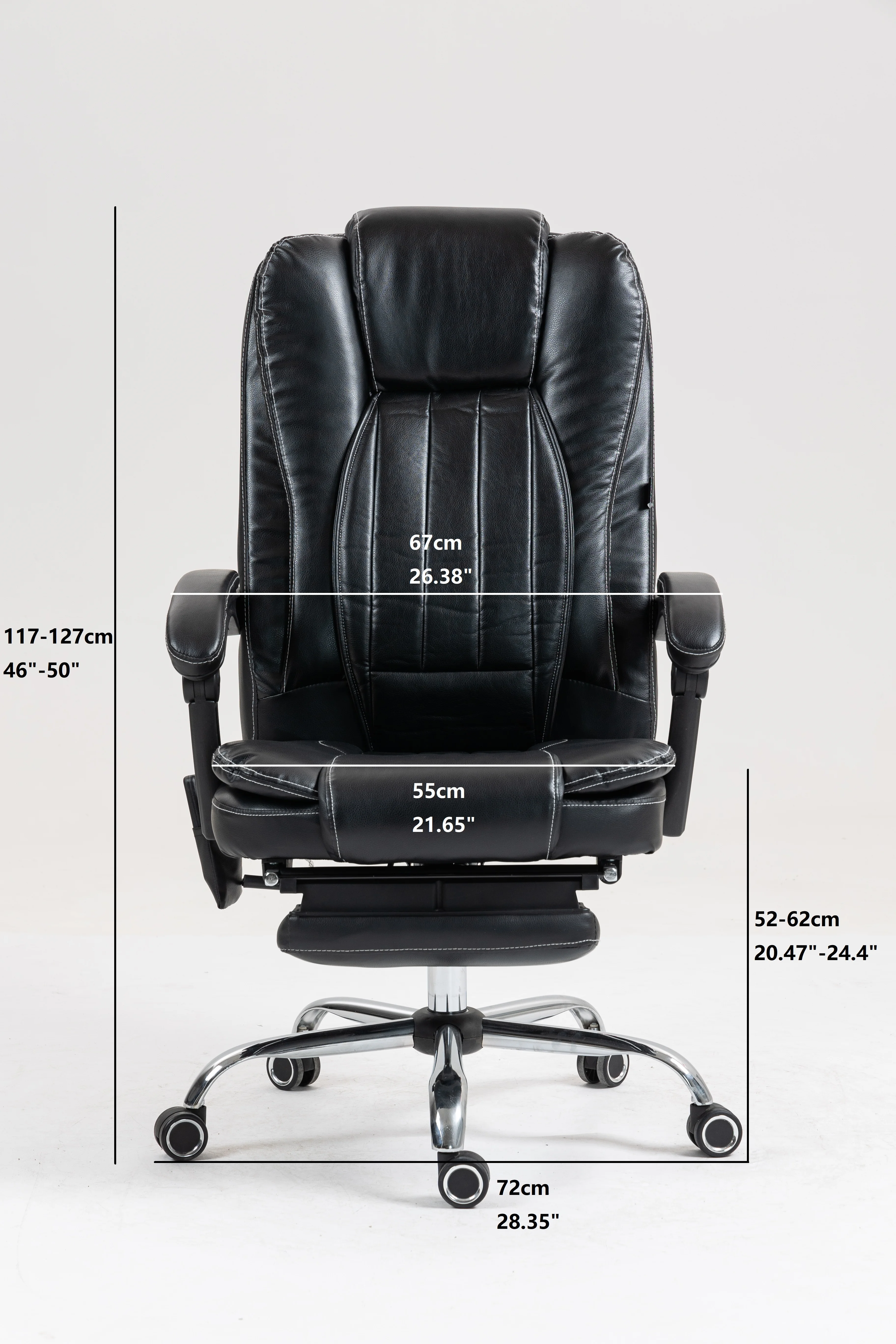 Kneading Massage Executive Office Chair With 40-50 Heating, 160 Reclining Office Chair With Footrest, Ergonomic Chair With Backrest And 4 Mode Messgage Office Chair
