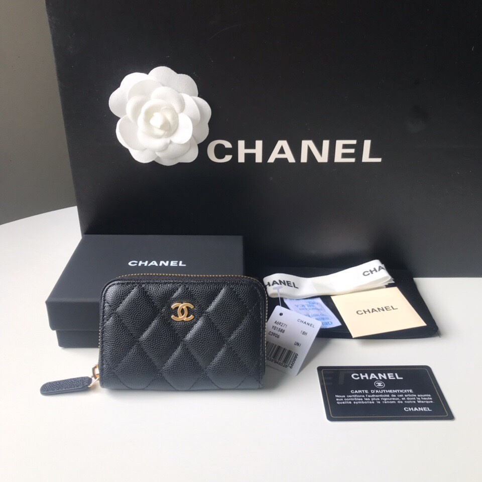 Chanel Wallets CLASSIC ZIPPED COIN PURSE caviar