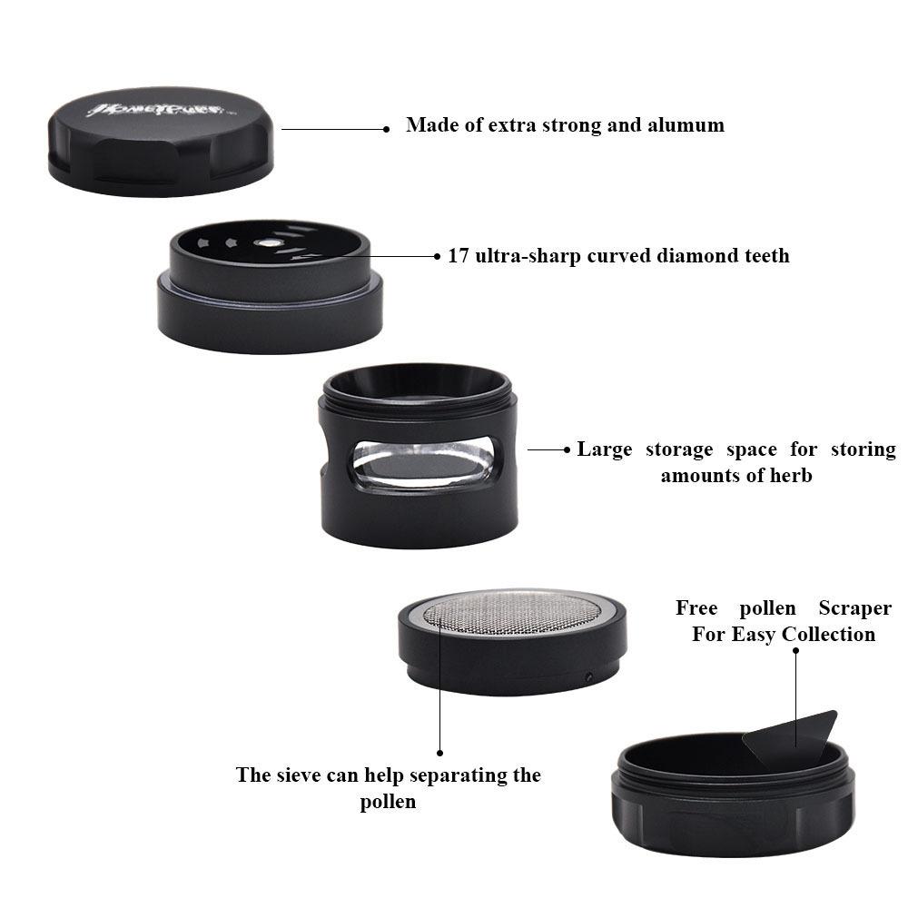Window Aluminum Alloy Weed Grinder 4 Layer