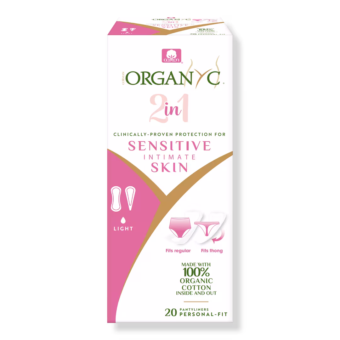 Organyc  100% Certified Organic Cotton 2 in 1 Panty Liners, Light Flow