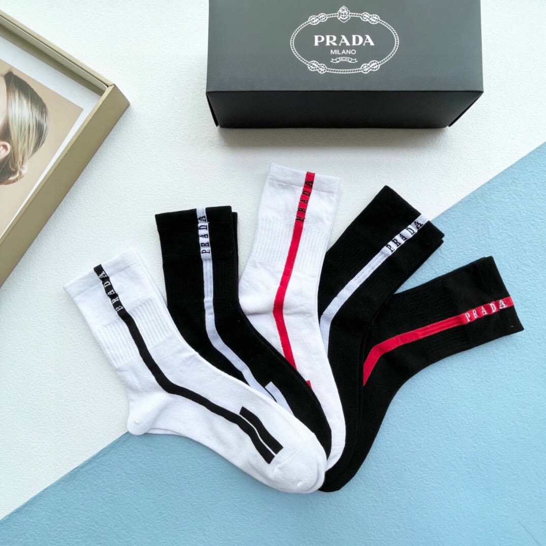 Prada Crew Socks [5 pairs per box]