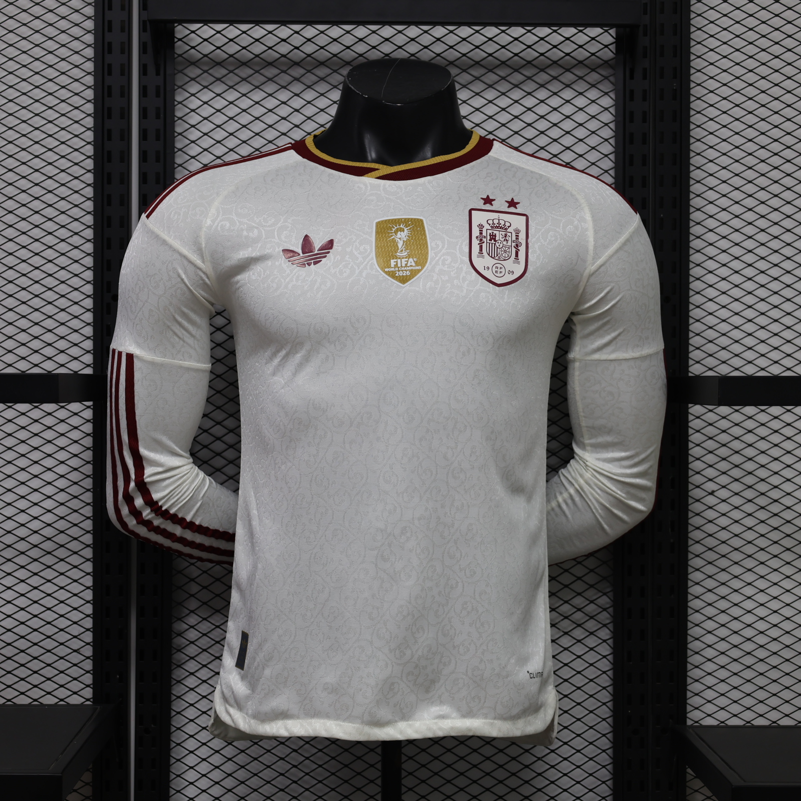 Spain Away Long Sleeves Jersey Player Version World Cup 2026 (Two stars)