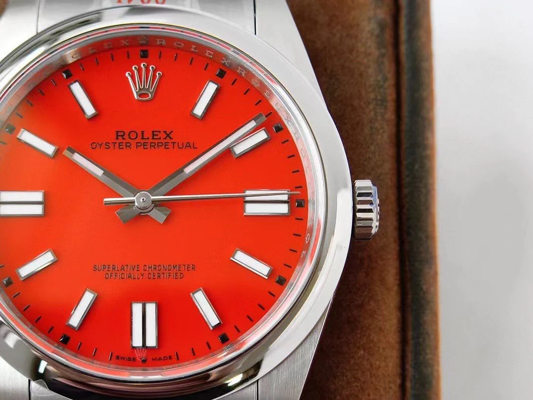 Rolex Watch OYSTER PERPETUAL 41 STAINLESS STEEL RED DIAL Watch