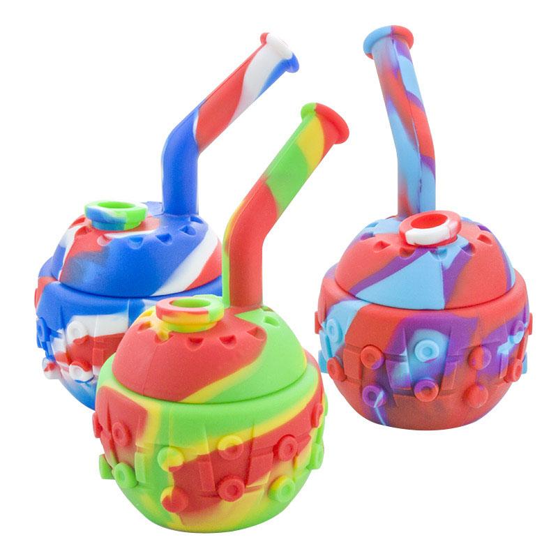 6 Silicone Mechanical Ball Dab Rig (Random Color)
