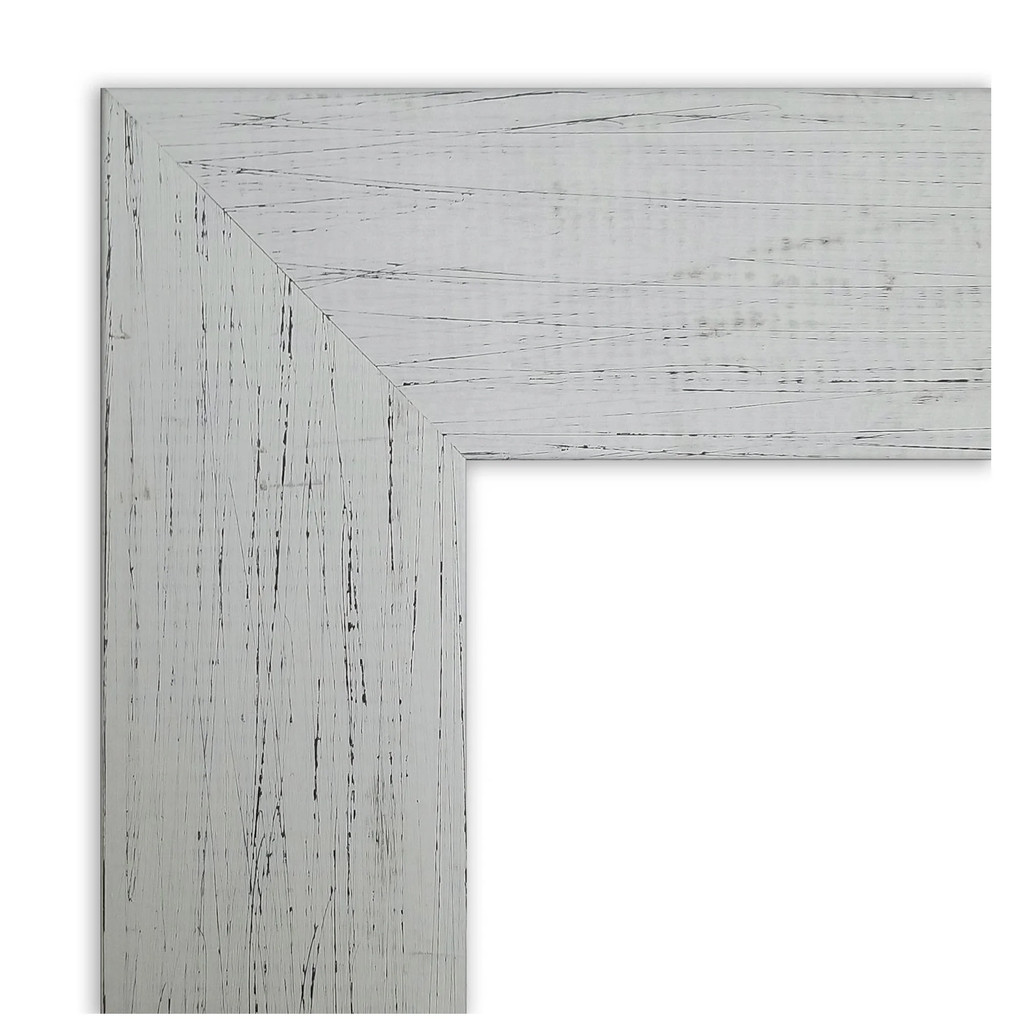 Amanti Art Shiplap White Beveled Wood Wall Mirror 24.25 x 20.25 in.