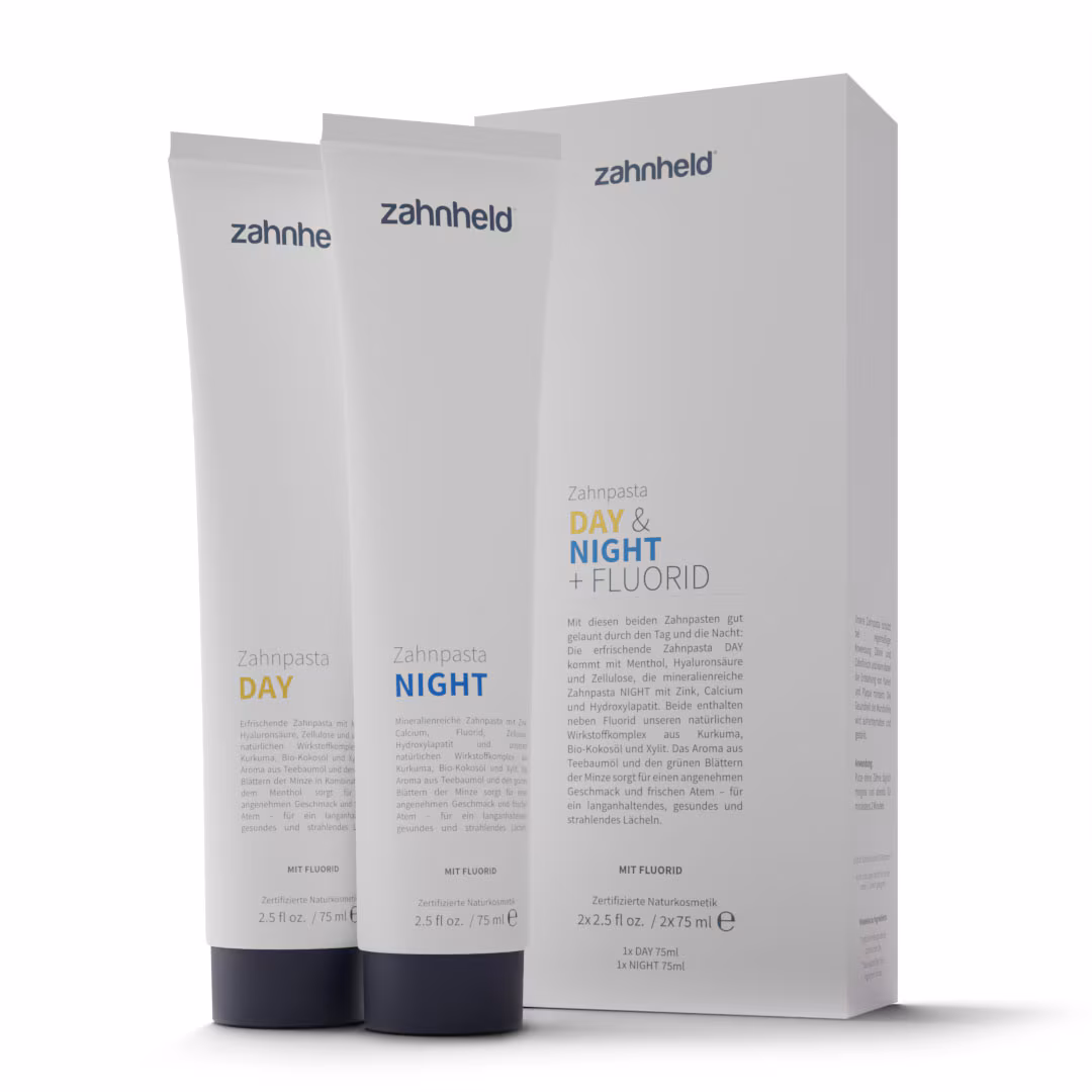 Zahnpasta Day & Night - Zahncreme Set perfekt abgestimmt für morgens und abends