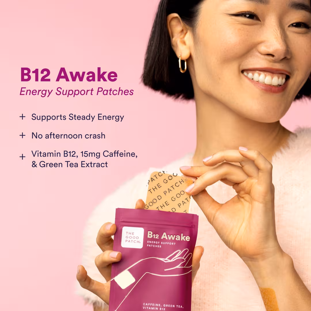The Good Patch  B12 Awake Energy Support Patches with Caffeine & Vitamin B12