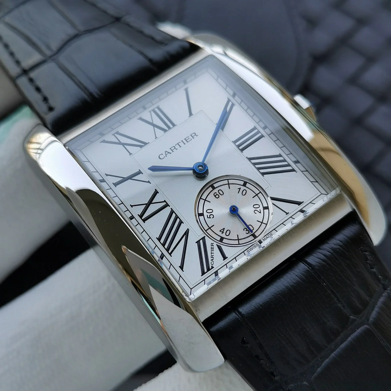 Cartier Watch TANK MC SECOND TIME STEEL CASE