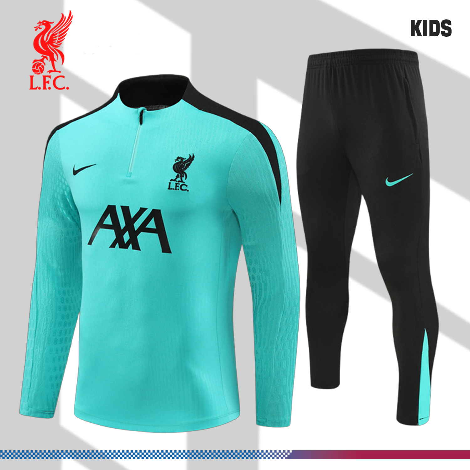 2024/2025 Liverpool Blue Kids Half Zip Training Clothes (Kids Kit)