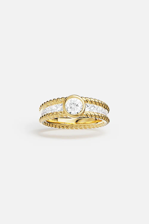 Anello Pavé Torsade