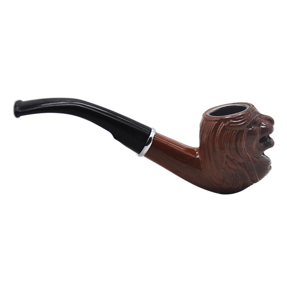 Brown Engraved Wooden Pipe