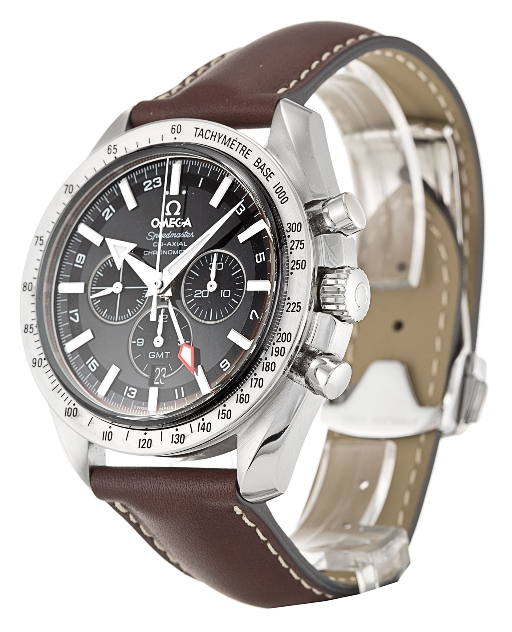 Replica Omega Speedmaster Broad Arrow Black Dial Leather Strap 3881.50.37 44.2MM
