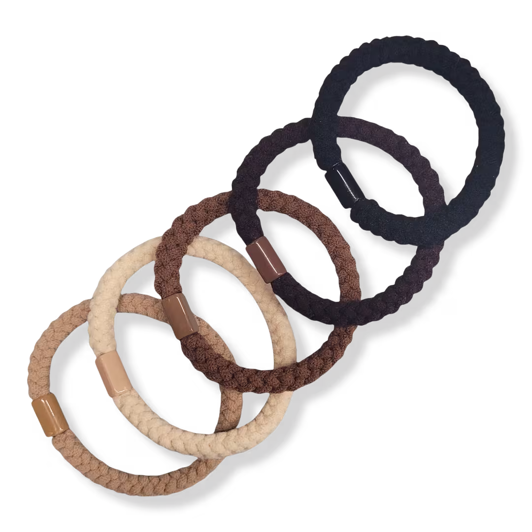 Pink Pewter  Pony Elastics in Cylinder Set
