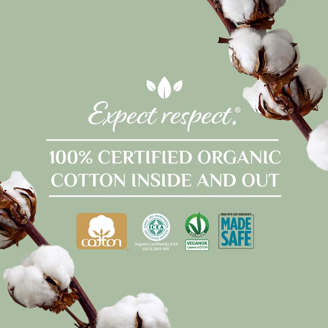 Organyc  100% Certified Organic Cotton Feminine Pads, Moderate Flow