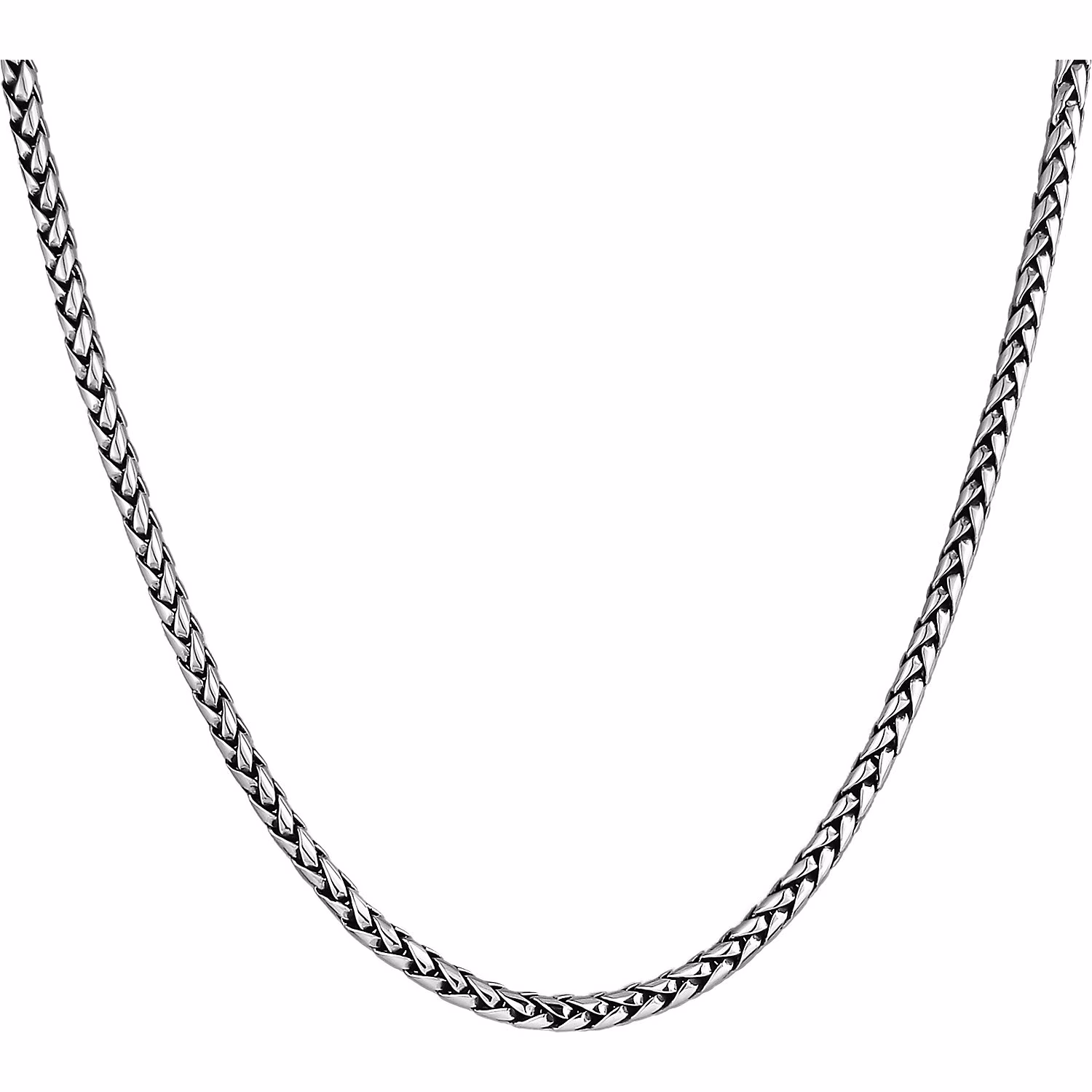 Herren Zopfkette Oxidiert Massiv 925 Silber