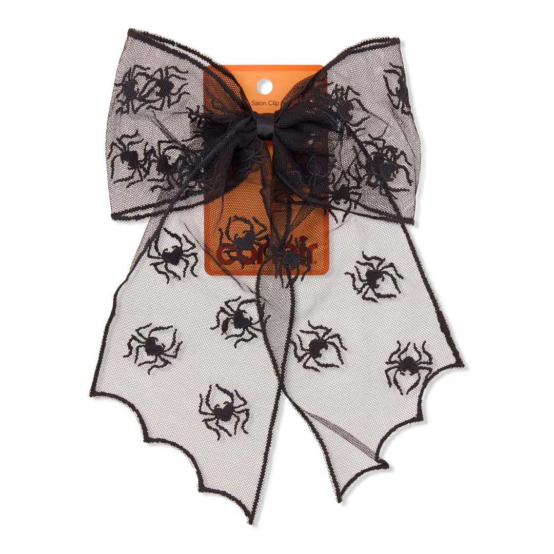 Conair Accessories  Halloween Spider Bow Salon Clip in Black Mesh