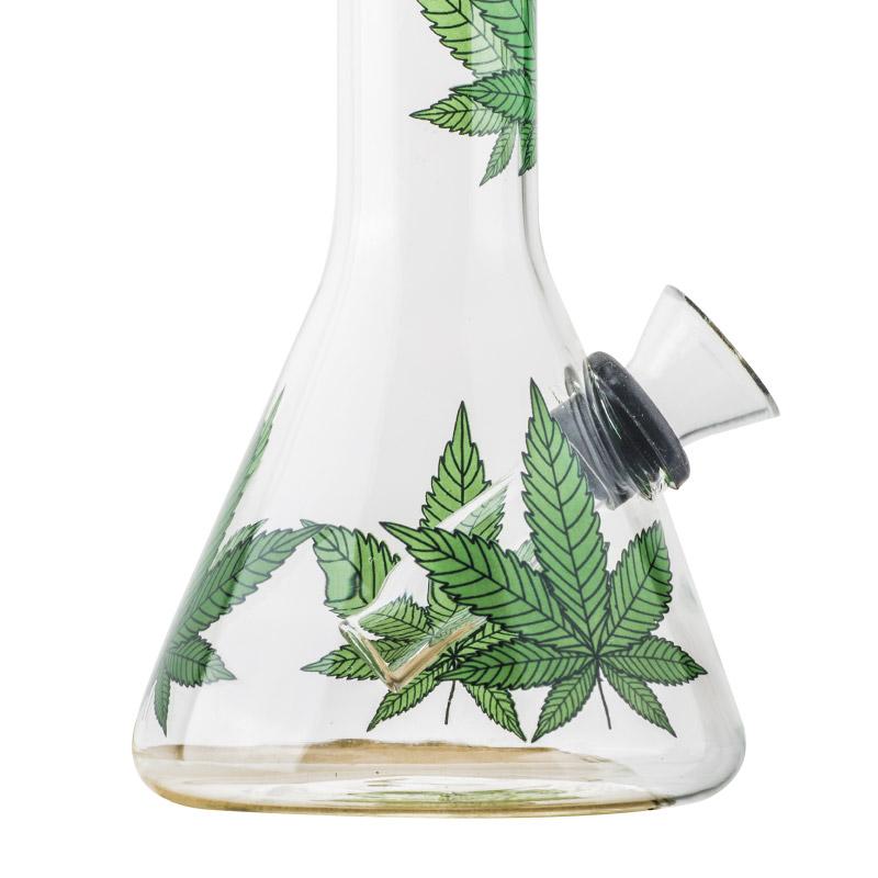 8 Marijuana Leaf Glass Beaker Bong