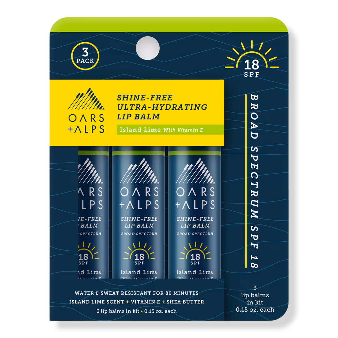 Oars + Alps  SPF Shine-Free Lip Balm 3-Pack - Island Lime